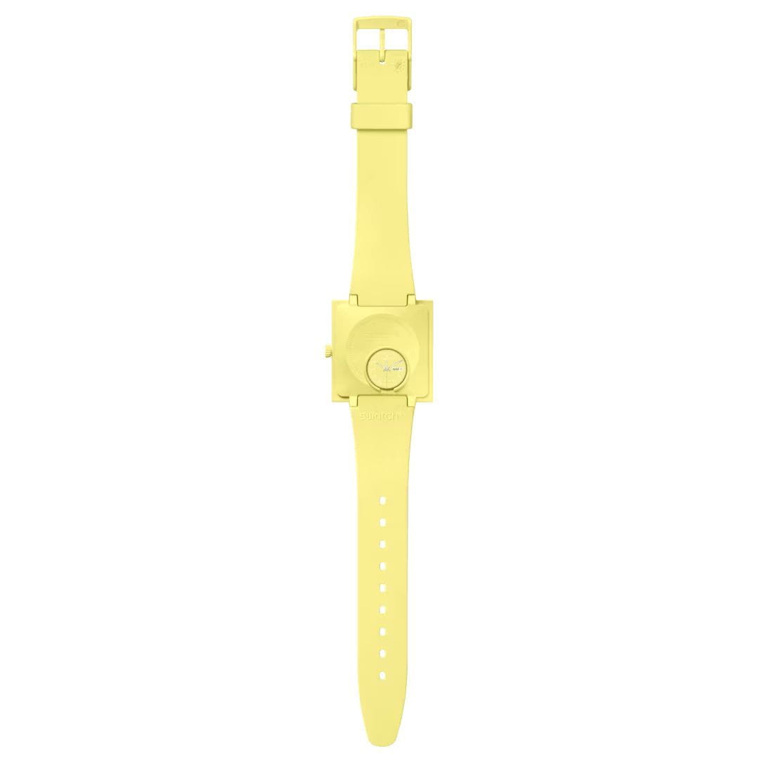 Оригинальные часы Swatch Swatch Square Bioceramic Standard SO34J700 кварцевые калибр механизма  общий вид